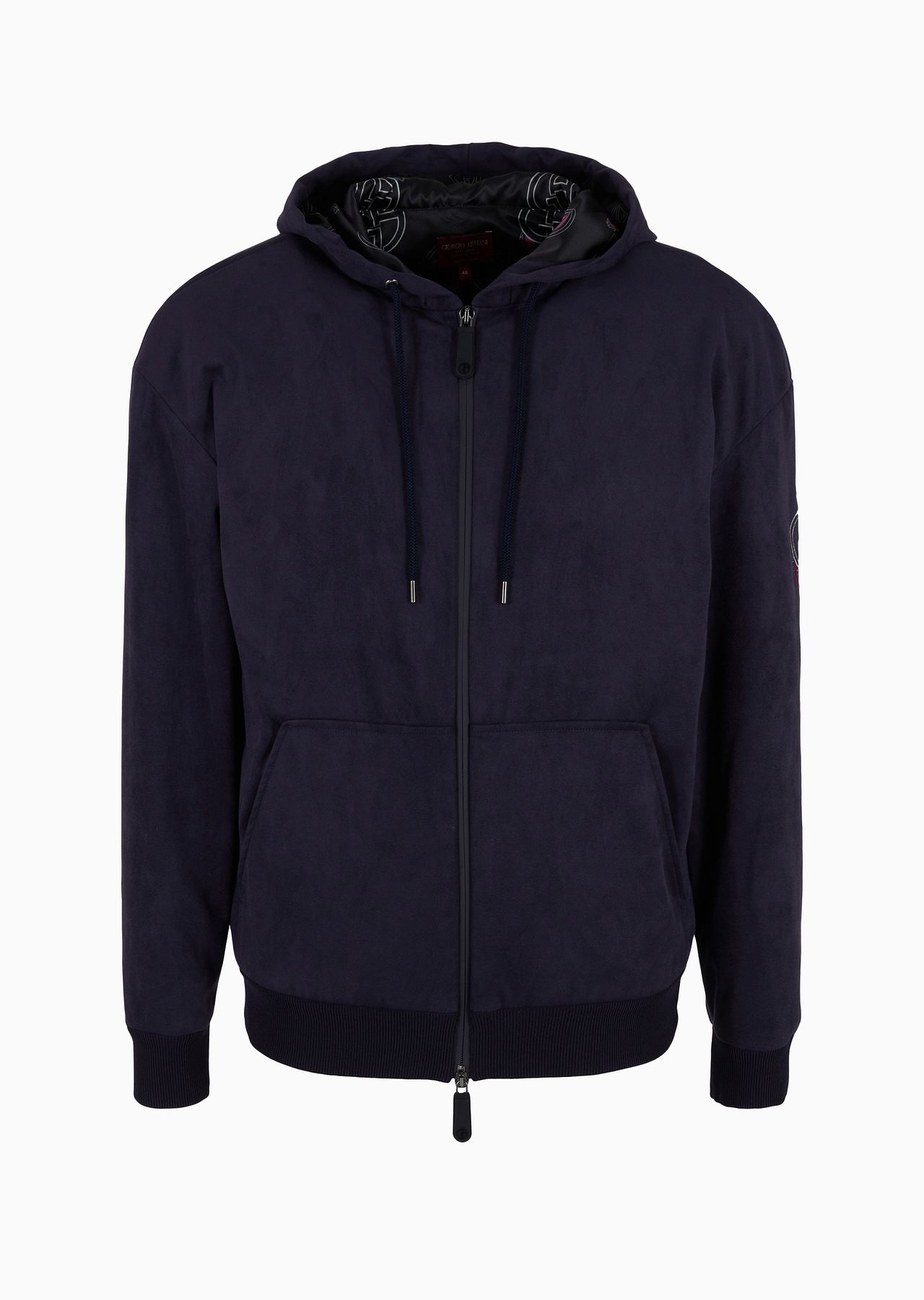 Suede-effect fabric hooded blouson - 1