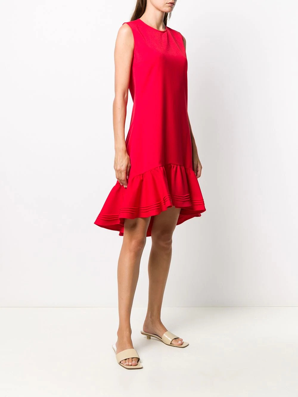 ruffled hem sleeveless dress - 3