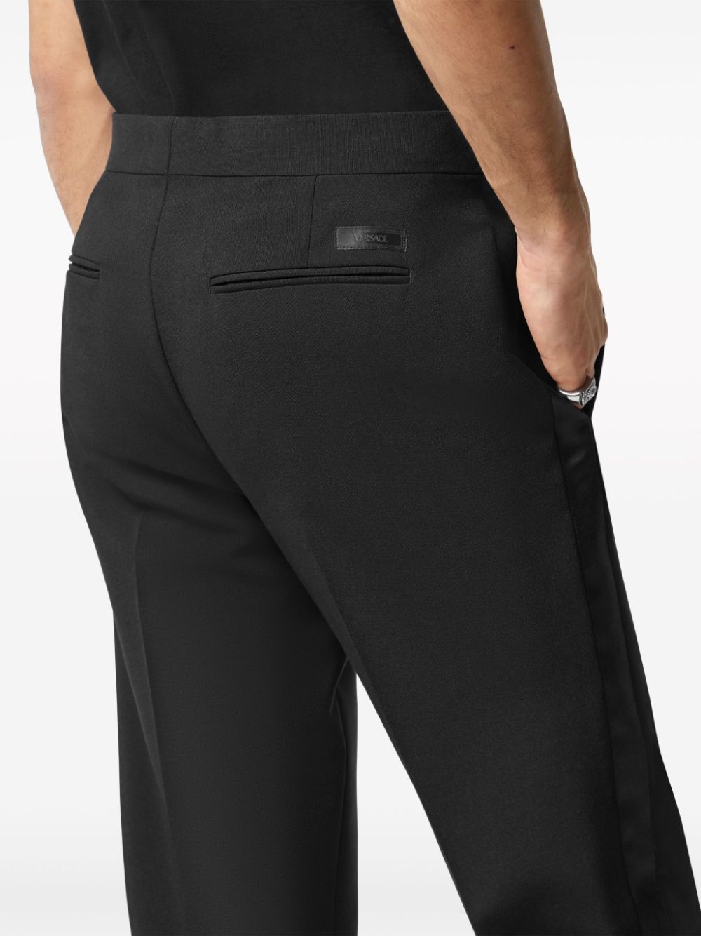 logo--appliquÃ© tapered chino trousers - 4