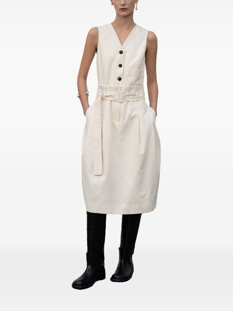 LOW CLASSIC button-front belted midi dress outlook