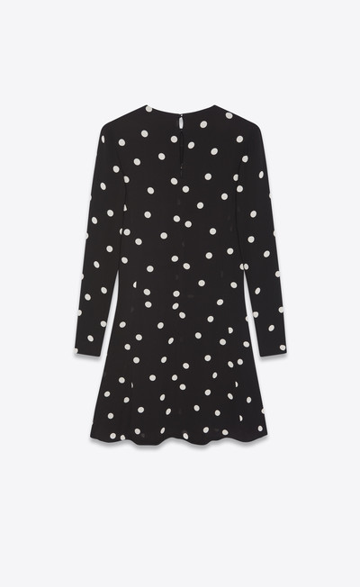 SAINT LAURENT dotted flared dress in crepe viscose outlook