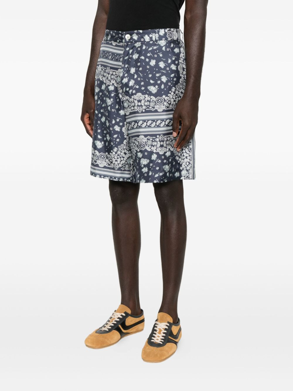 bandana-print silk shorts - 3