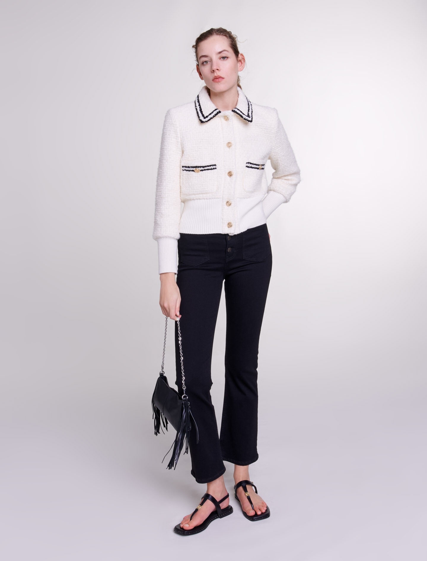Contrasting tweed-style jacket - 2