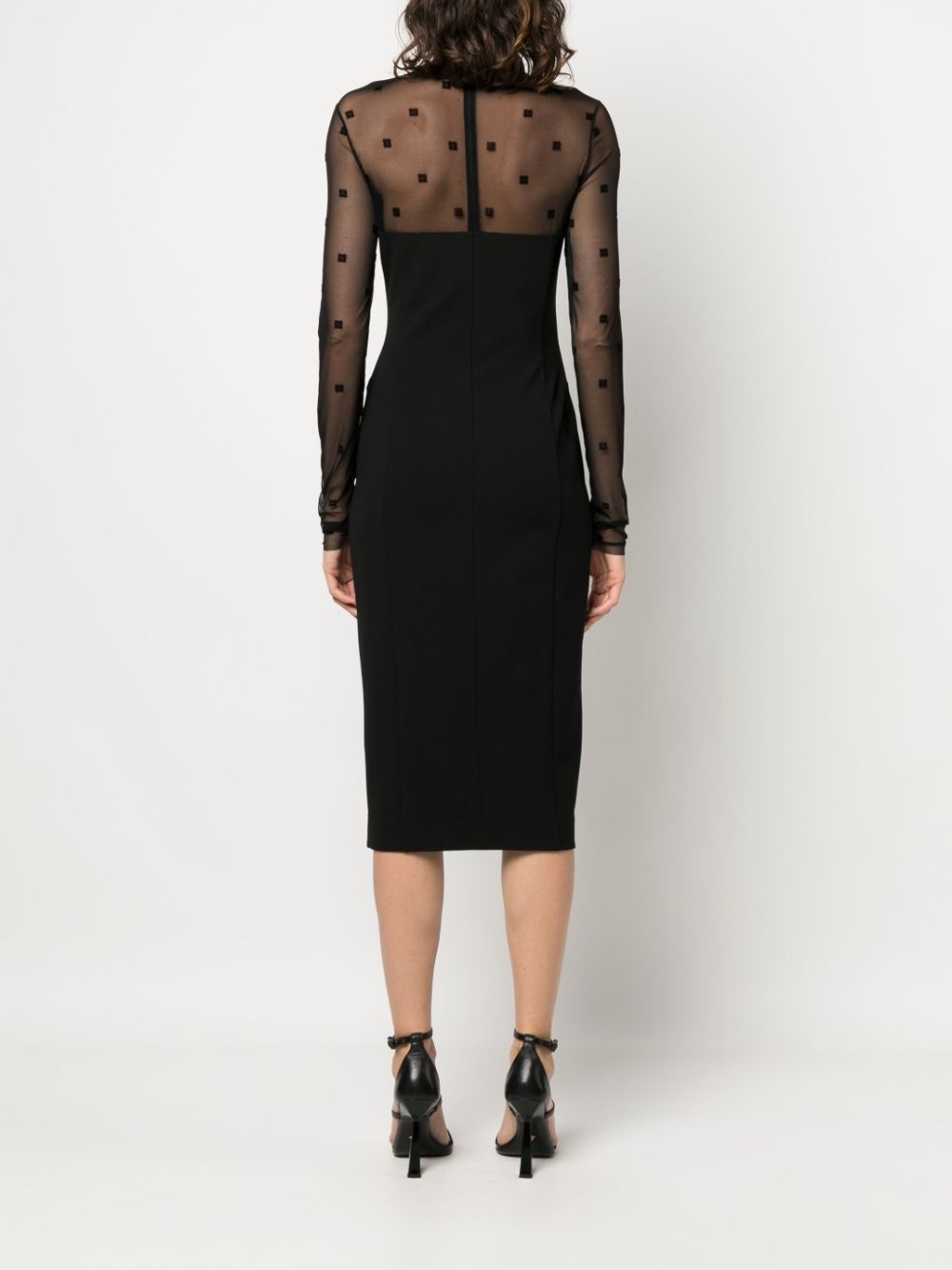logo-jacquard midi dress - 4