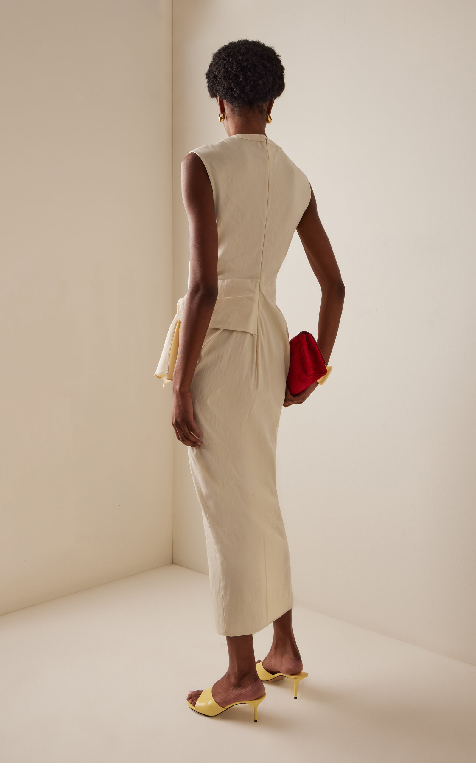 Cotton Sarong Shirt Dress ivory - 4