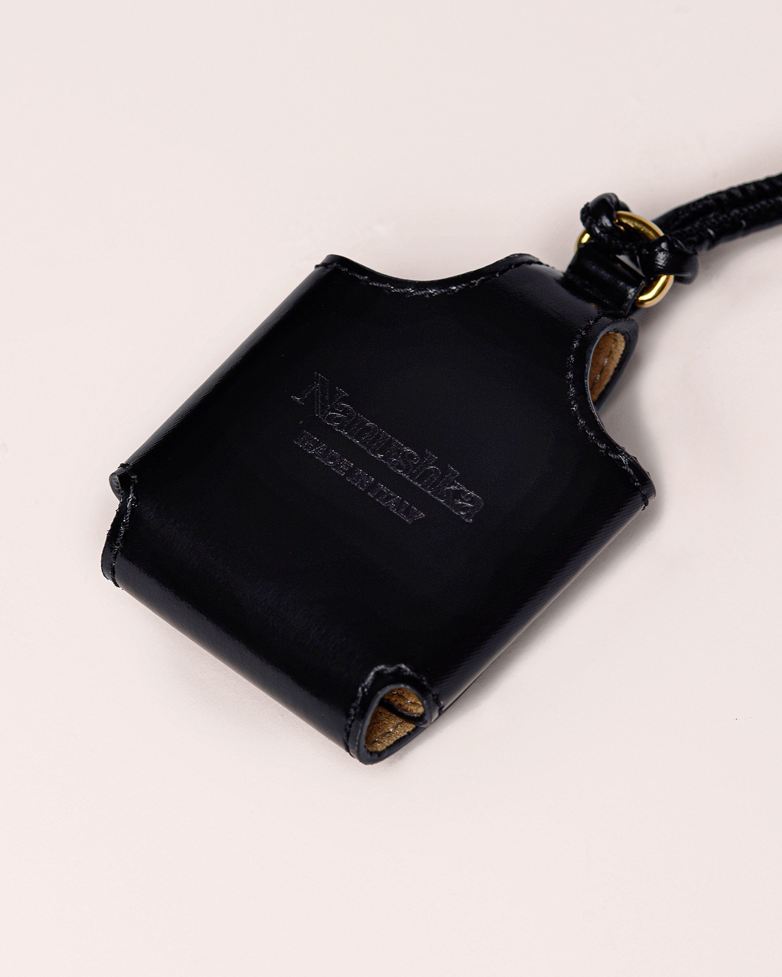 BOAZ - Patent vegan leather Airpods case - Black - 2