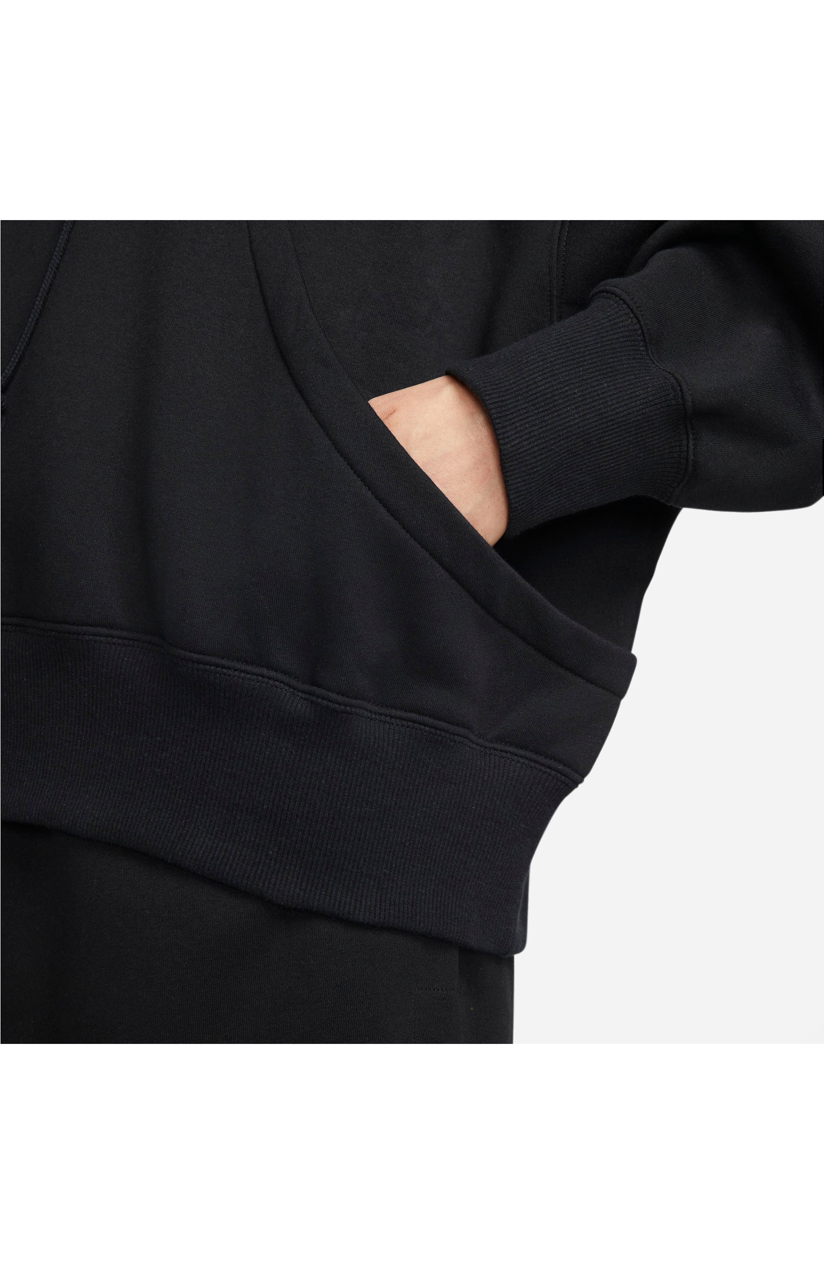 Nike Sportswear Phoenix Fleece Pullover Hoodie in 010 Black/sail at Nordstrom - 3