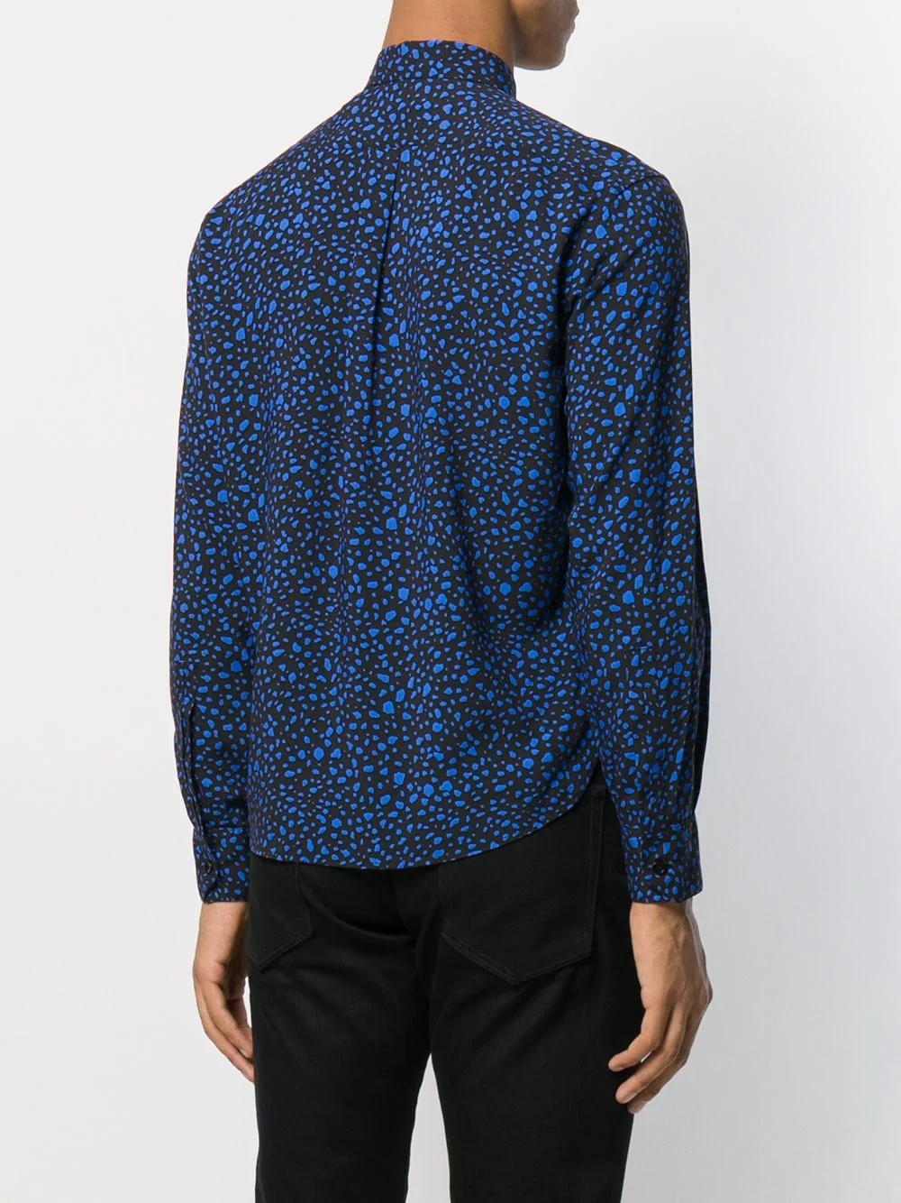 cropped speckle print shirt - 4