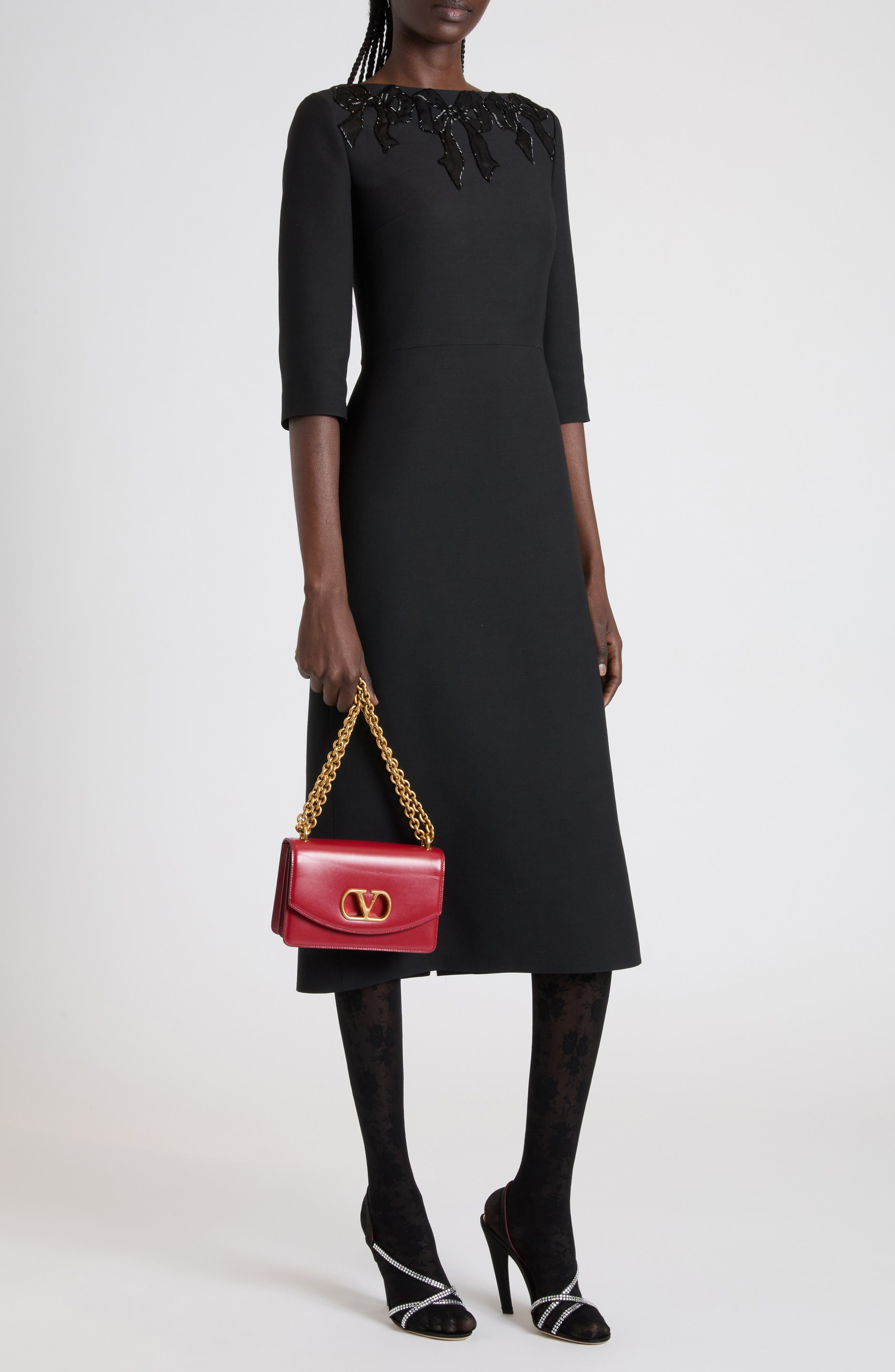 Valentino Garavani Vain VLOGO Leather Shoulder Bag in Rosso V at Nordstrom - 2