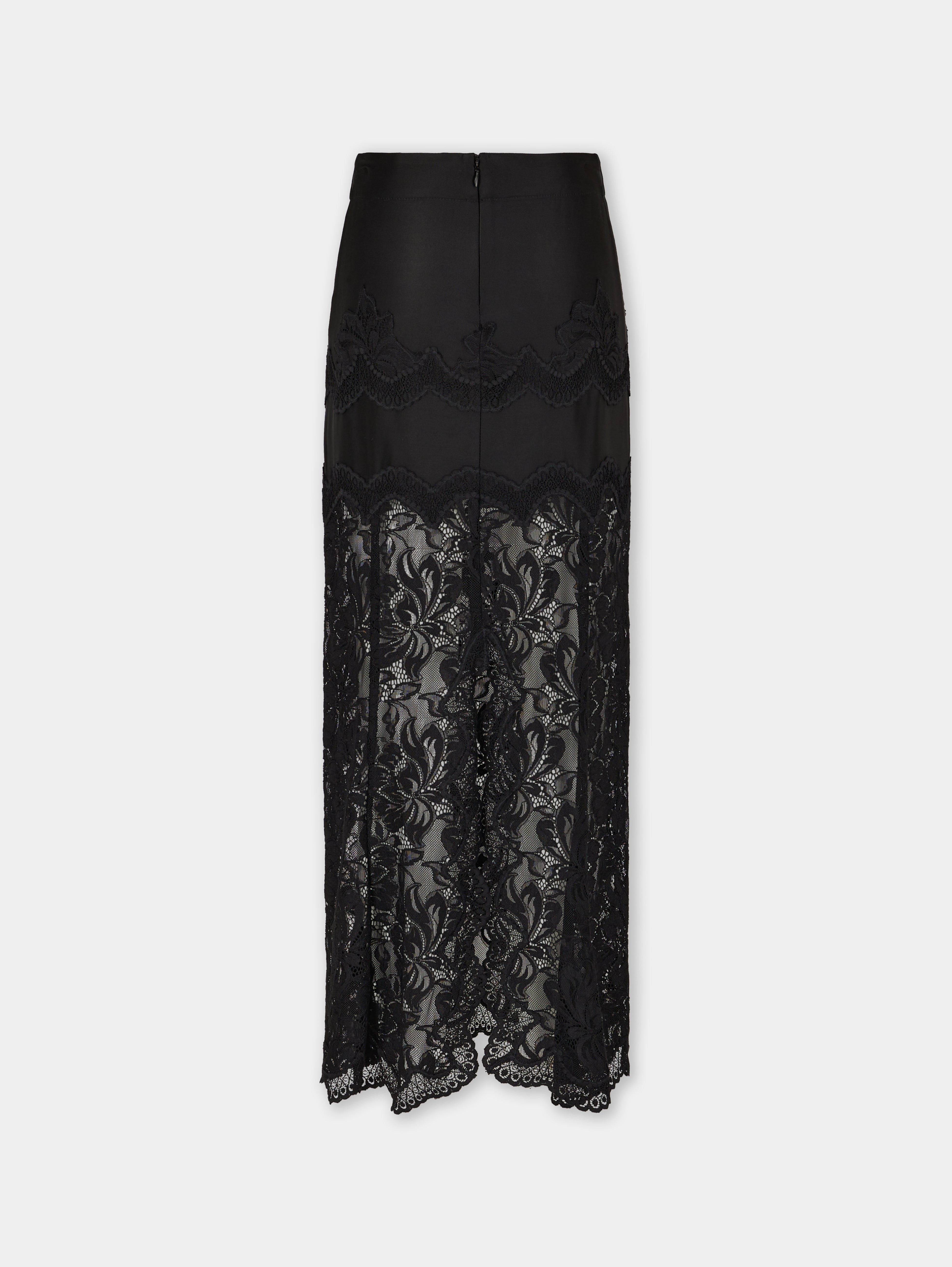 BLACK LONG SKIRT IN LACE - 2