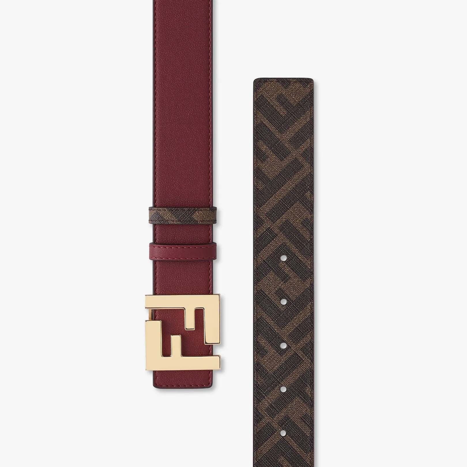 Burgundy leather belt - 2
