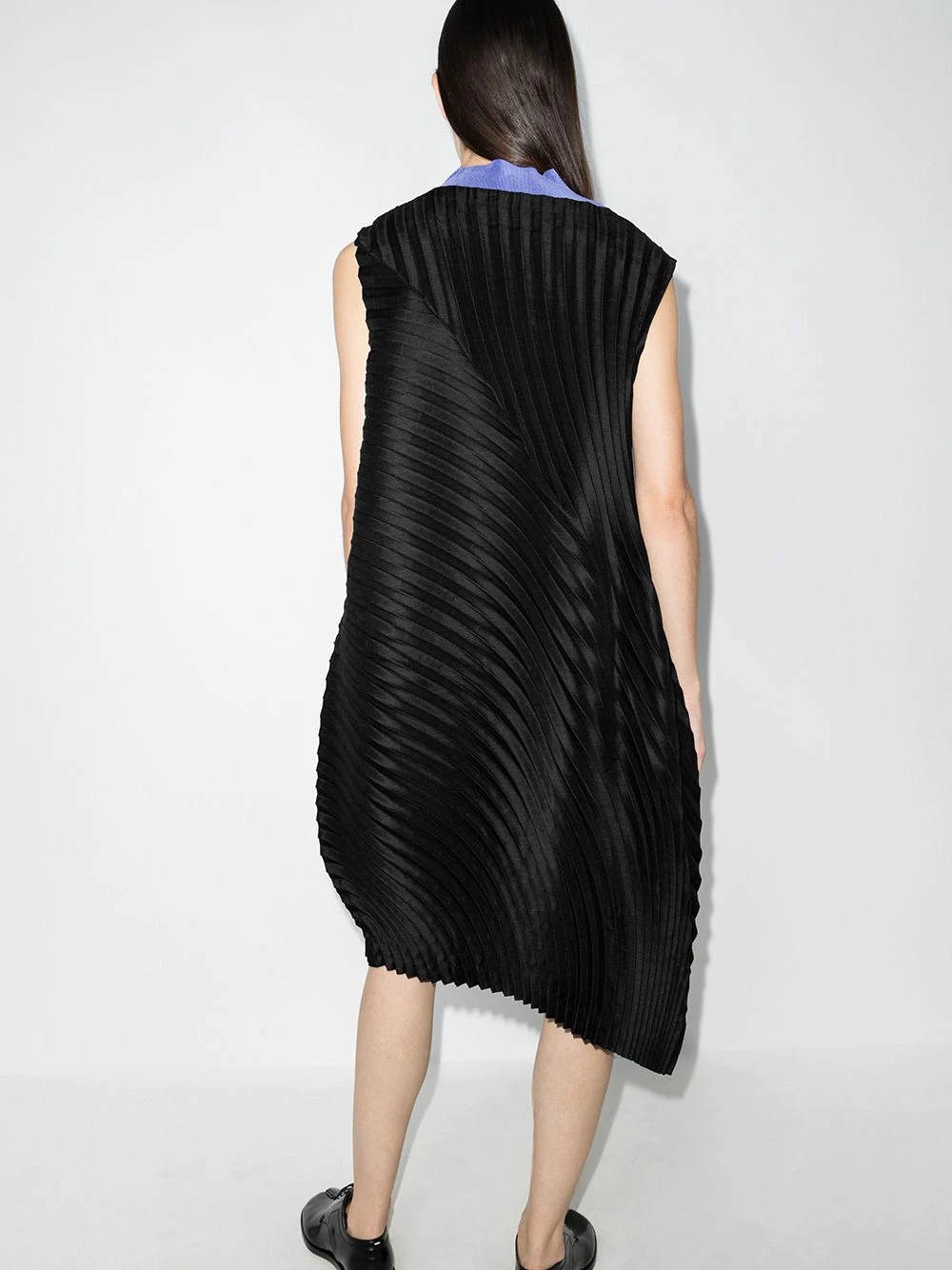 asymmetric pleated shift dress - 3