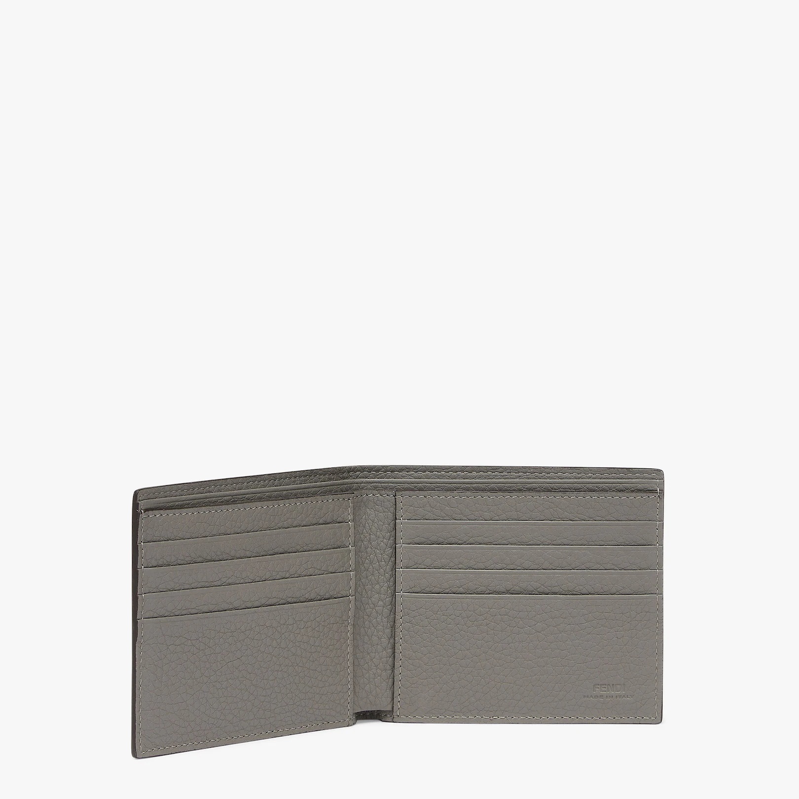 Bi-fold wallet in gray leather - 3