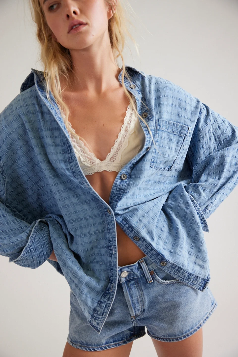 We The Free Sabine Indigo Dobby Button Down - 1