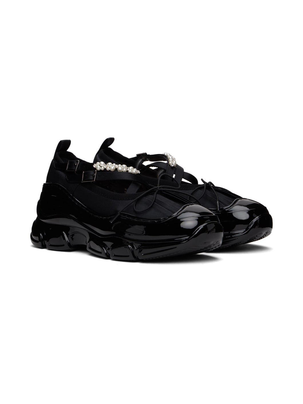 Black Beaded Tracker Ballerina Sneakers - 4