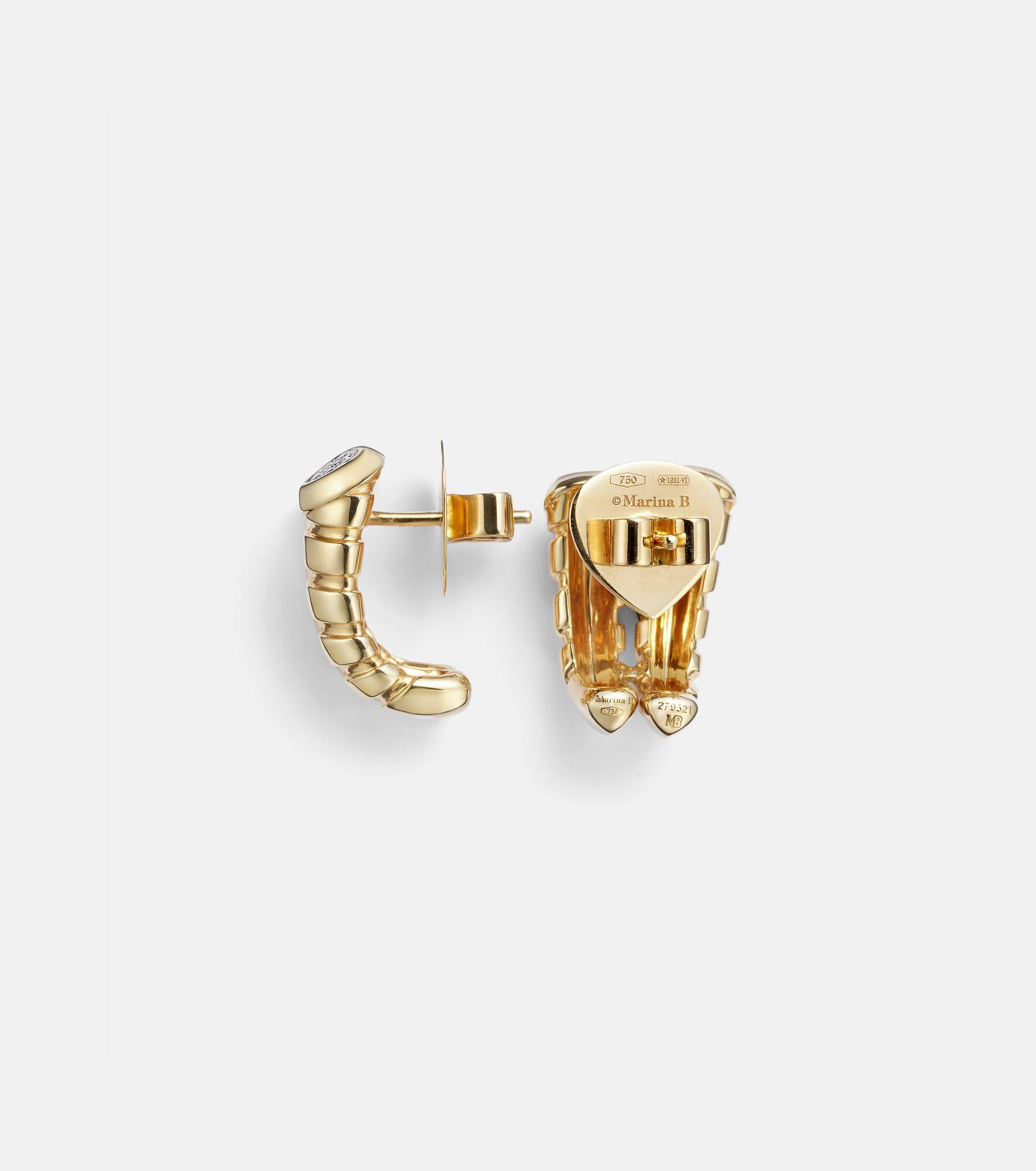 Trisolina 18kt gold earrings with diamonds - 2