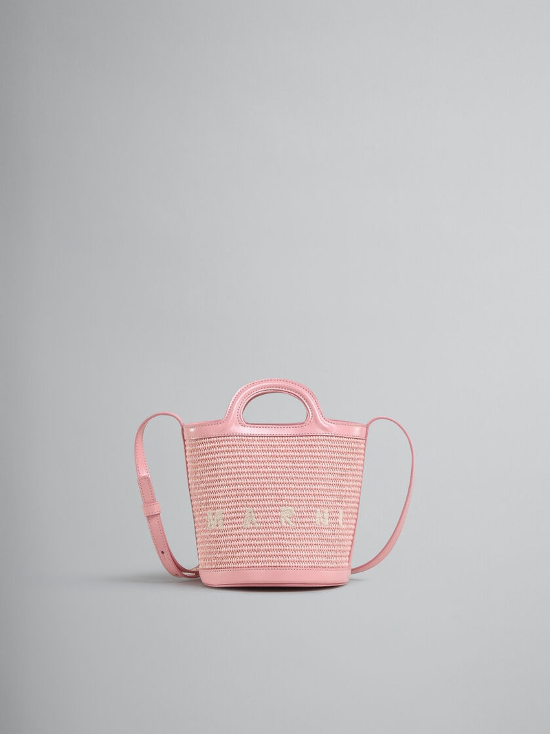 TROPICALIA SMALL BUCKET 부대와 RAFFIA-EFFECT FABRIC 1