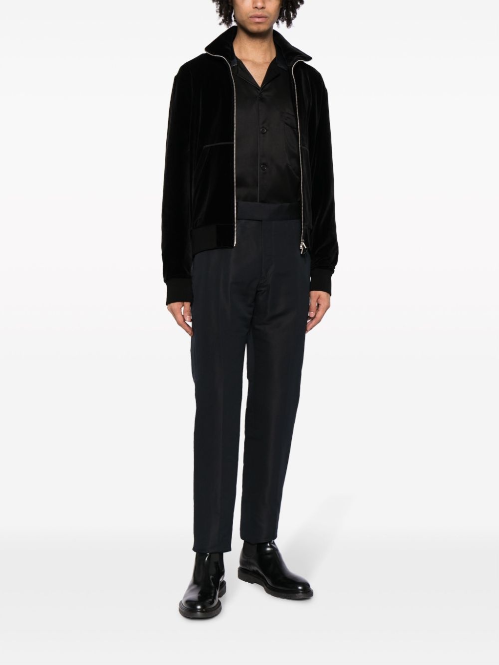 zip-up velvet jacket - 2