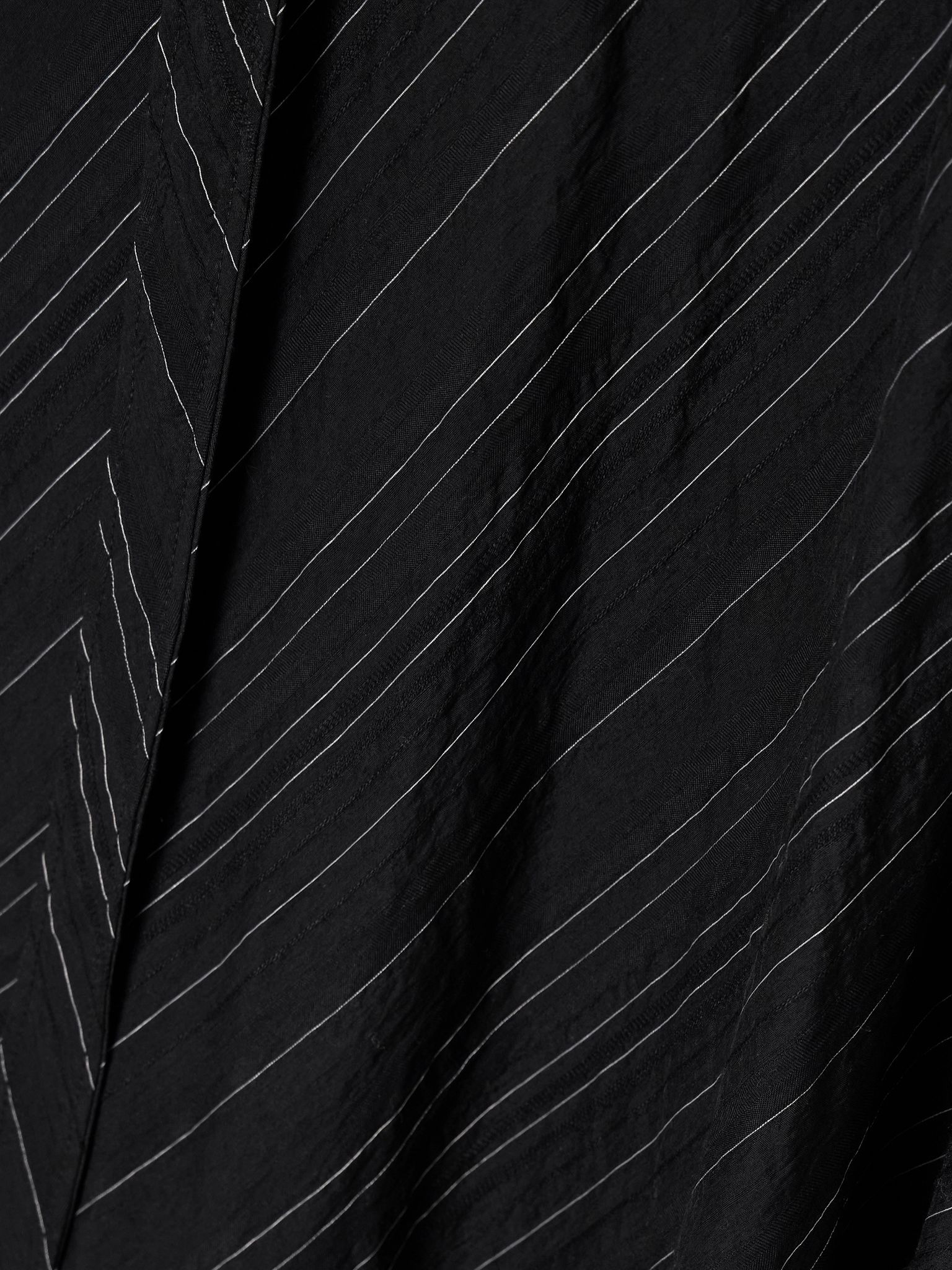 Kaia belted striped voile midi skirt Black - 5