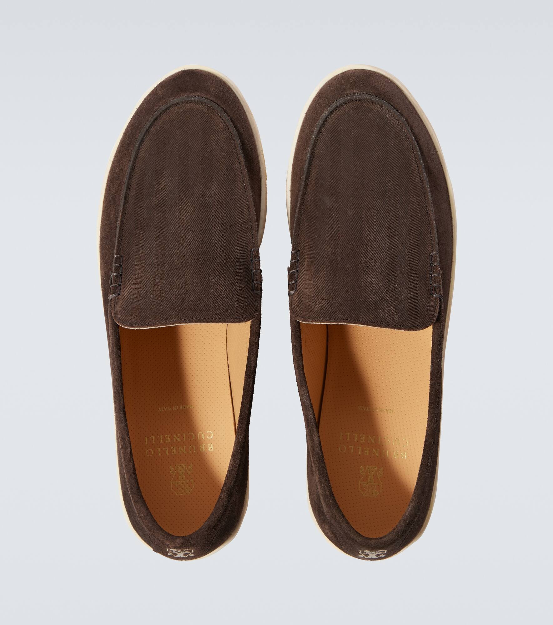 Herringbone suede loafers - 4