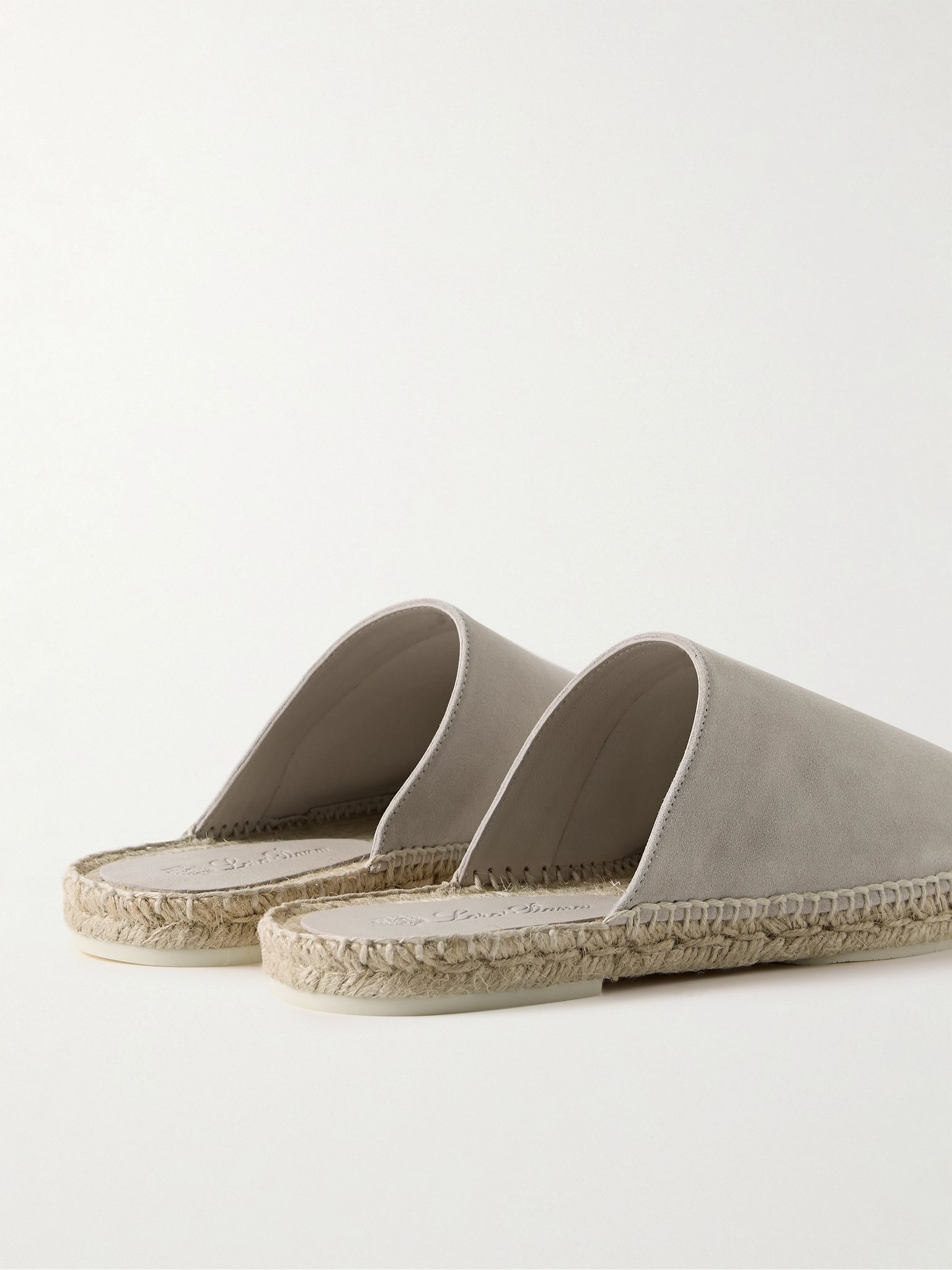 Seaside Walk Suede Backless Espadrilles Beige - 5