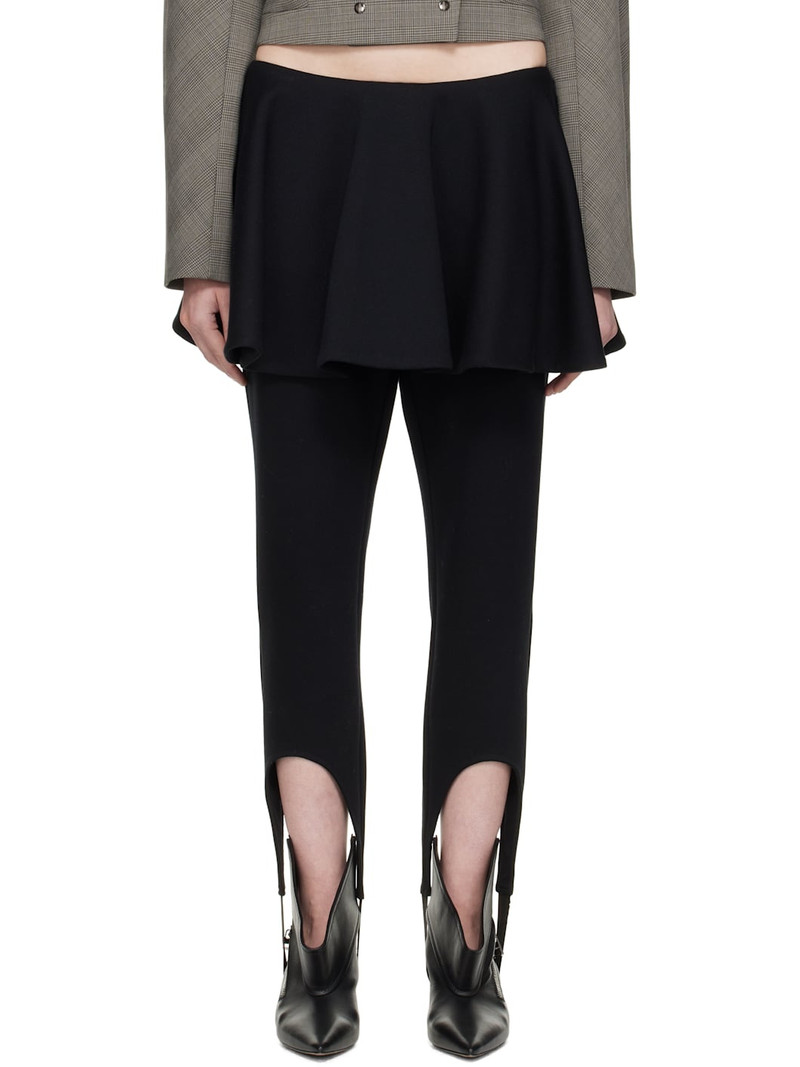 Black Ashlyn Stirrup Skirt Leggings 1