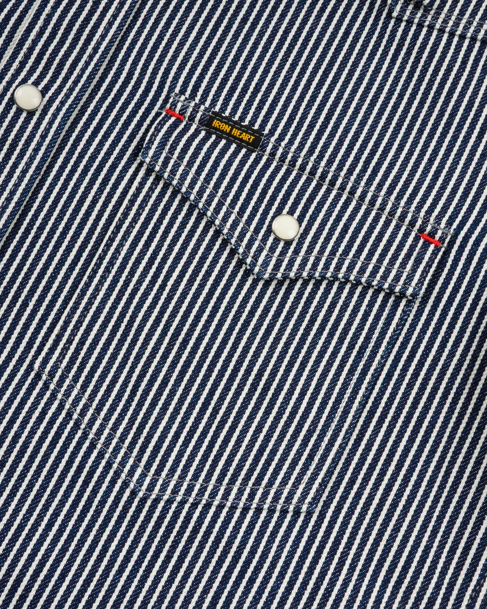 IHSH-07-IND 12oz Hickory Stripe Western Shirt - Indigo - 8