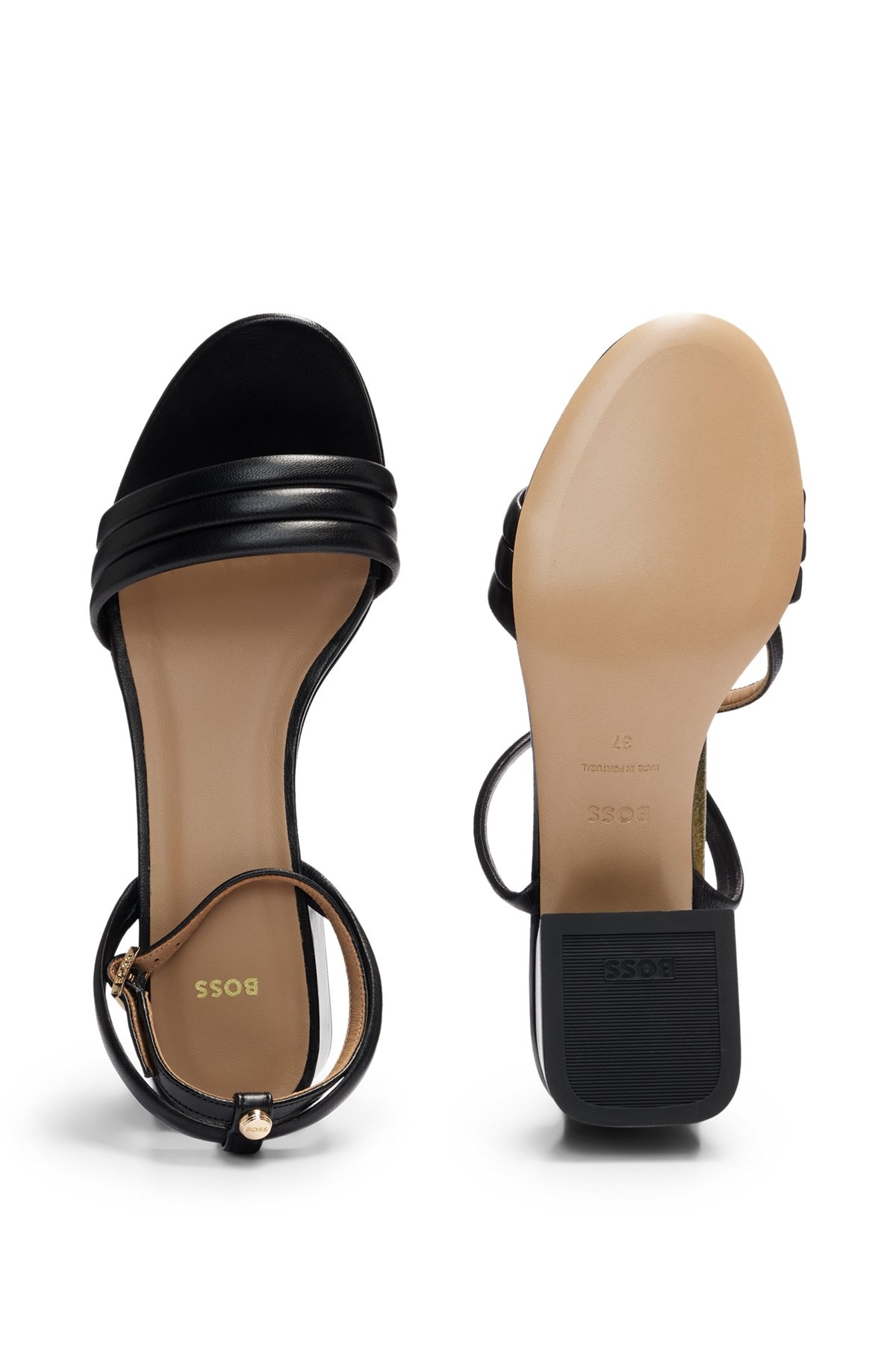 PADDED-STRAP SANDALS WITH BLOCK HEEL - 5