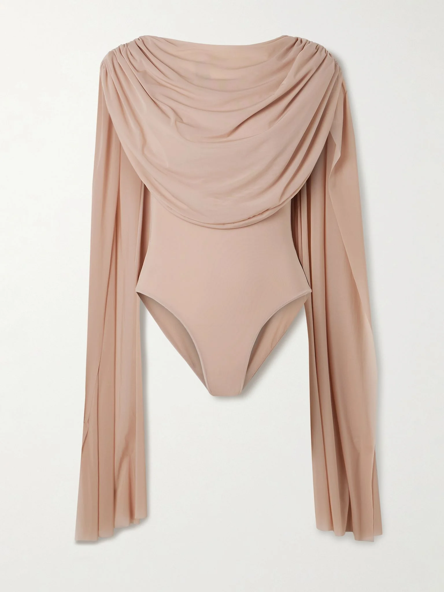 Burano cape-effect draped stretch-jersey bodysuit Baby pink - 1