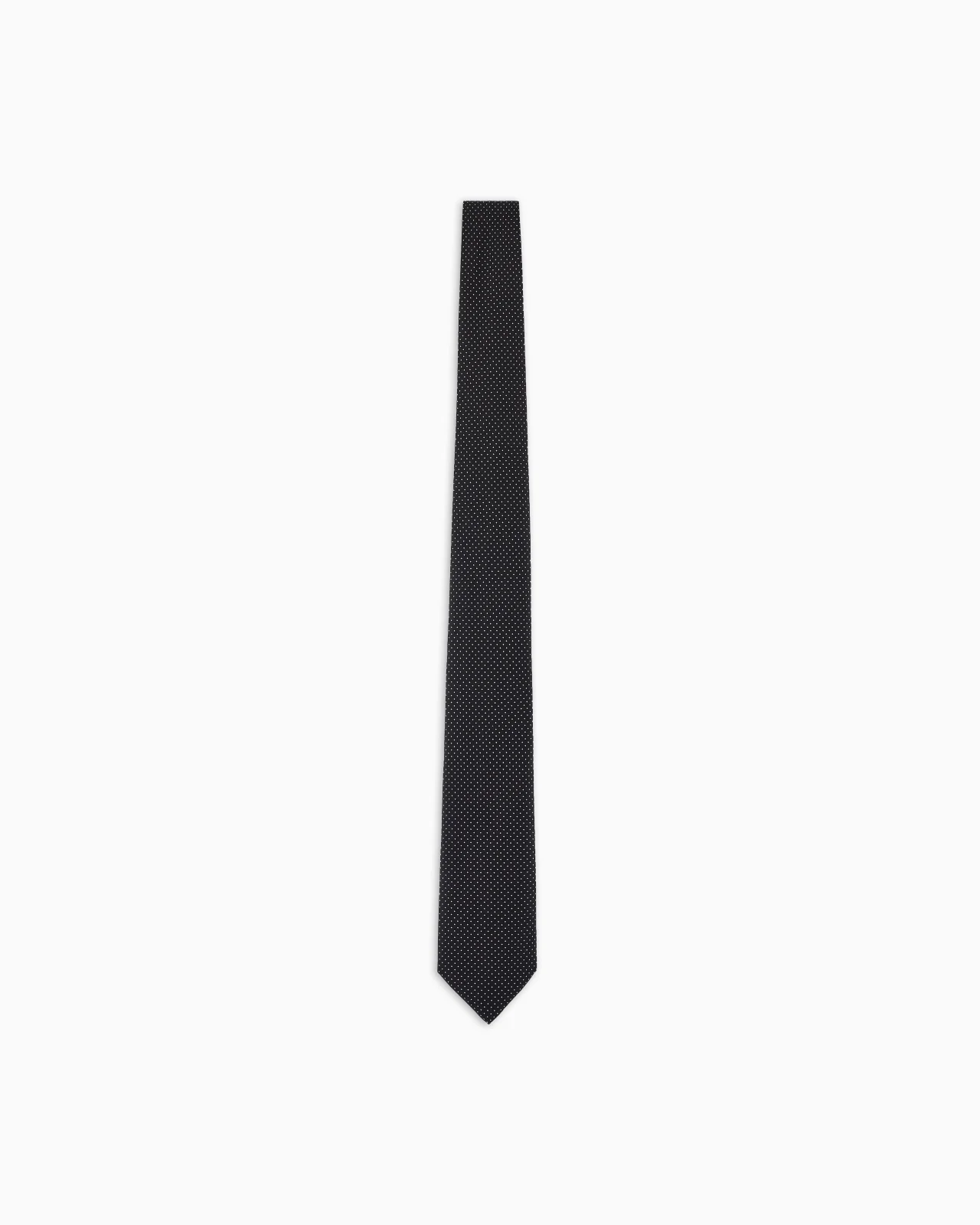 PURE SILK TIE WITH MICRO POLKA-DOT JACQUARD - 1