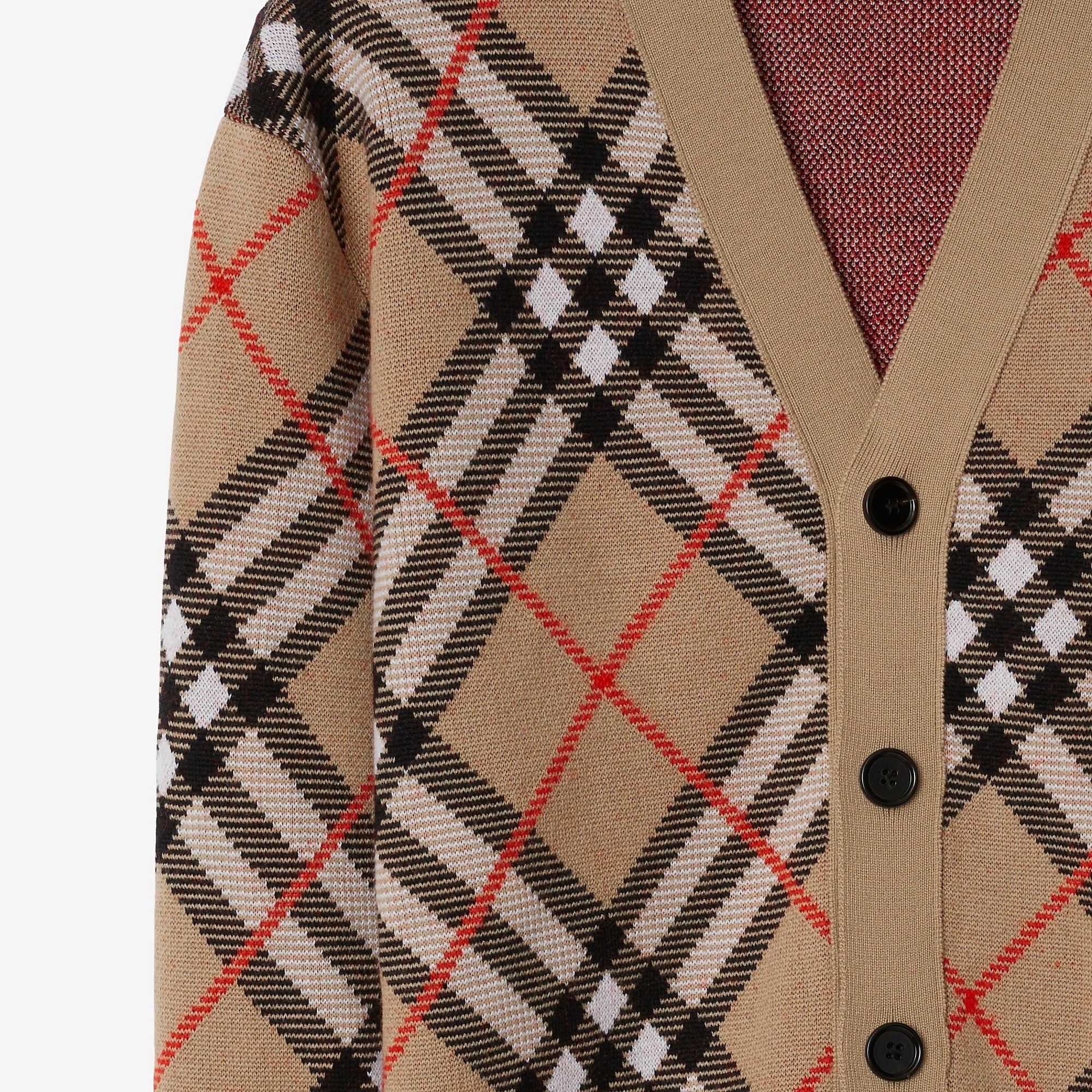 Check Wool Blend Cardigan - 6