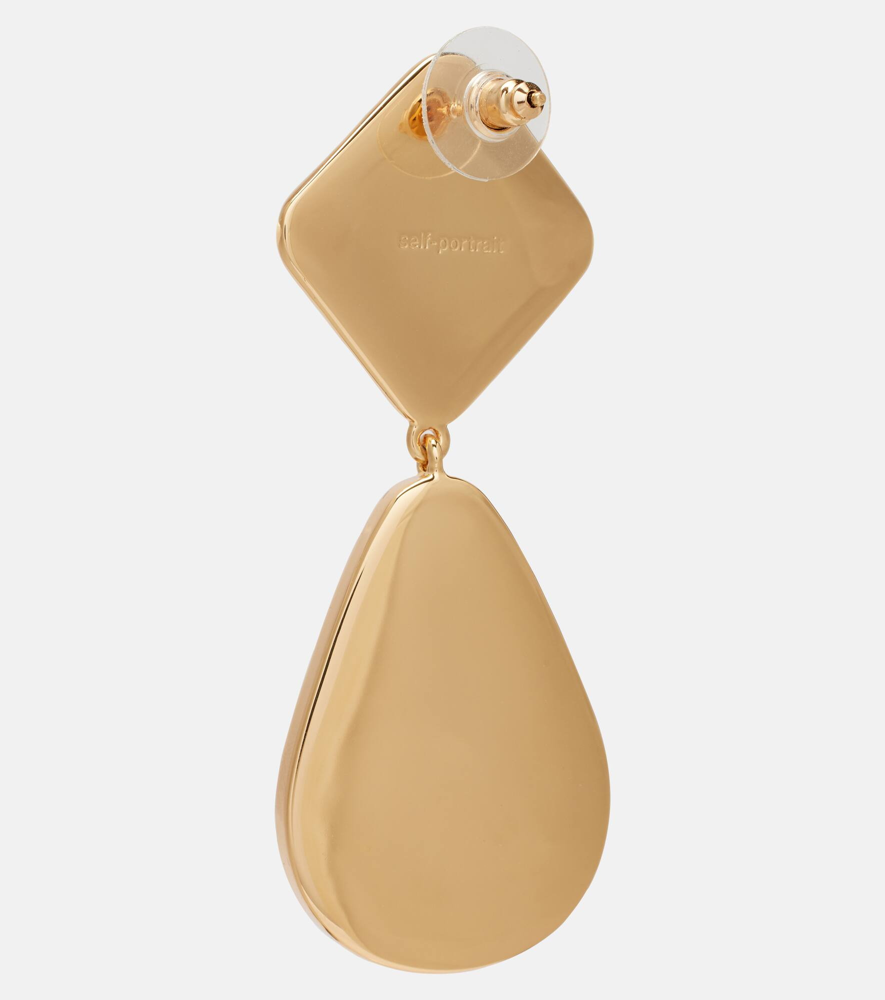 Gold-plated drop earrings - 5