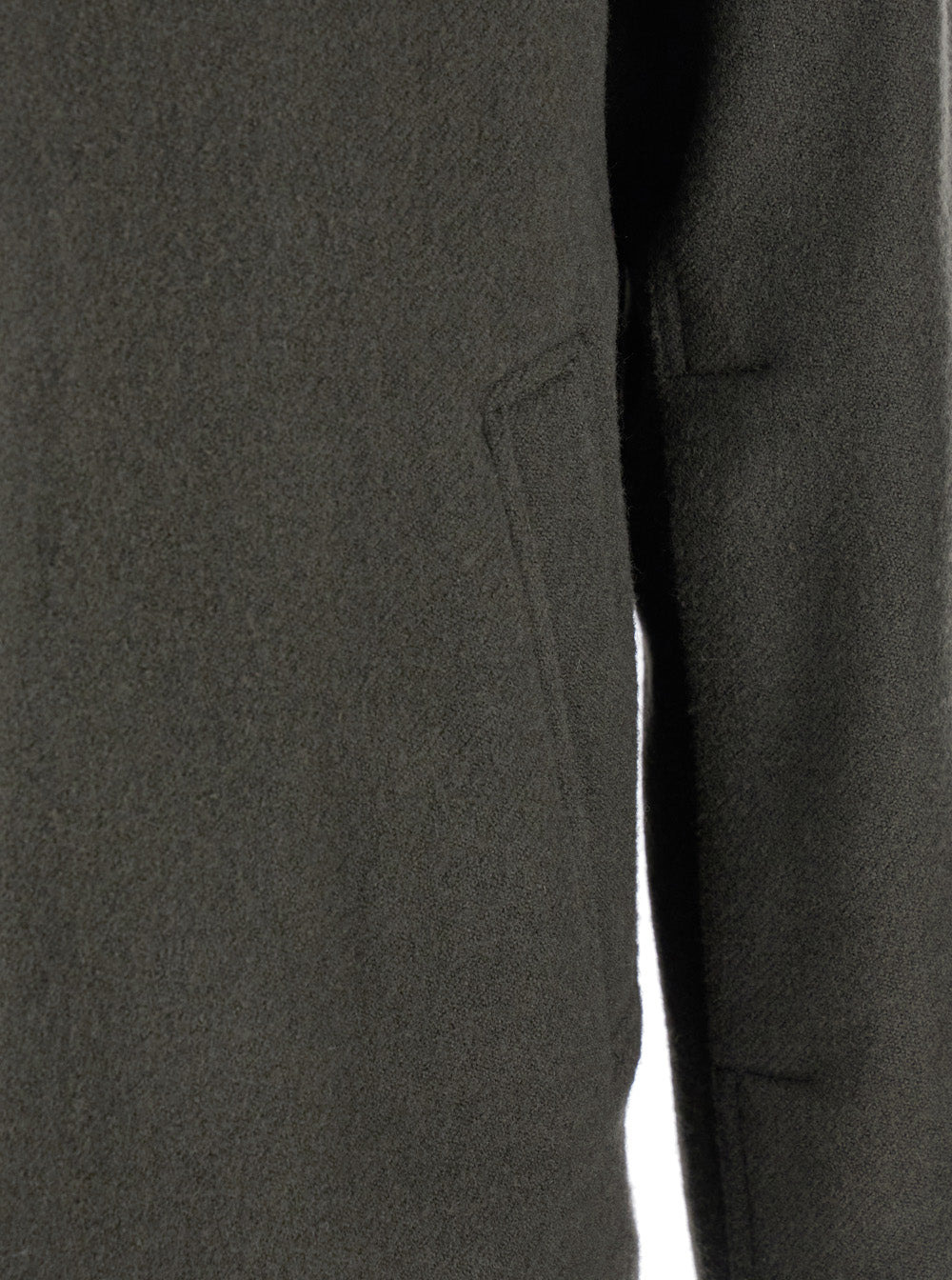 Rick Owens Men 'Brad' Green Jacket With Classic Collar In Wool Man - 3