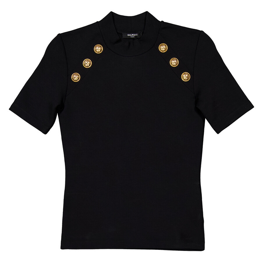 Balmain 6-Button Raglan-Sleeve T-Shirt - 5