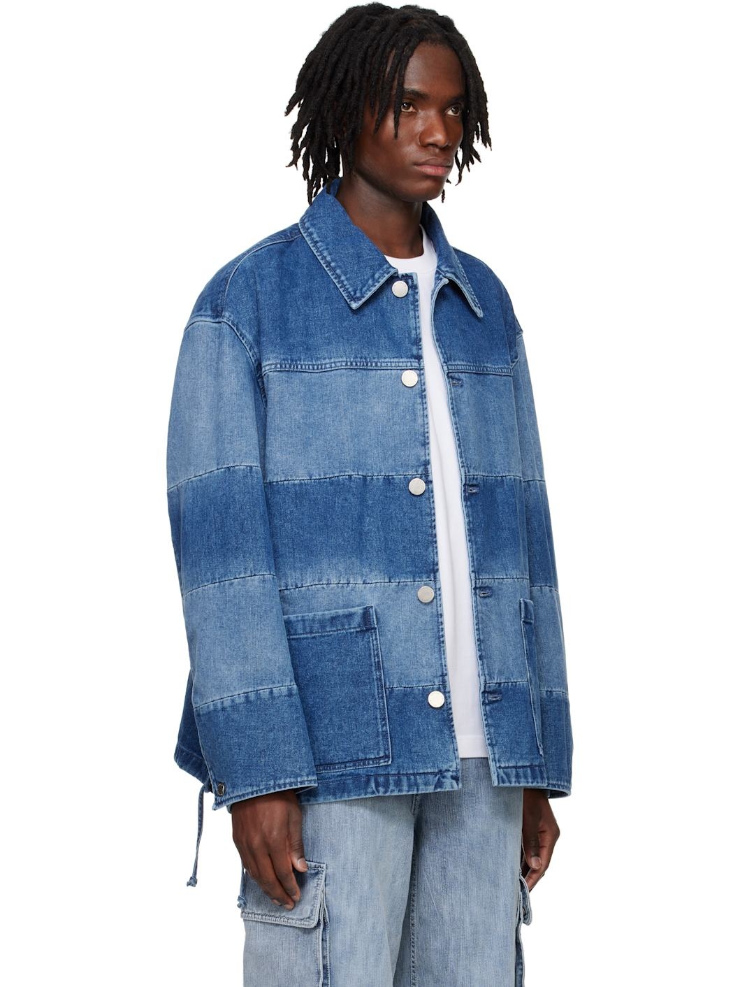 Blue Block Denim Jacket - 2