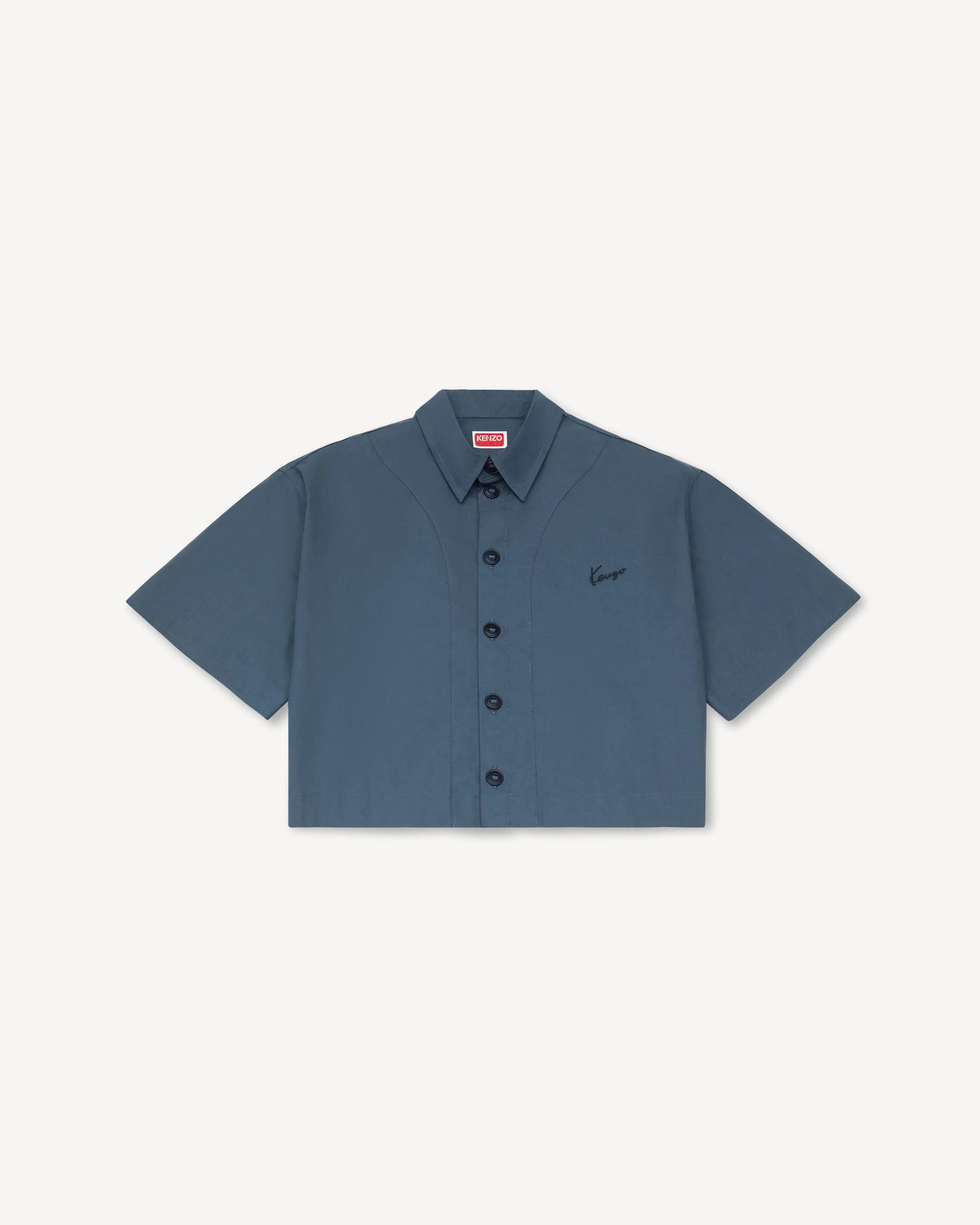 'KENZO Signature' short sleeve shirt in cotton poplin - 1