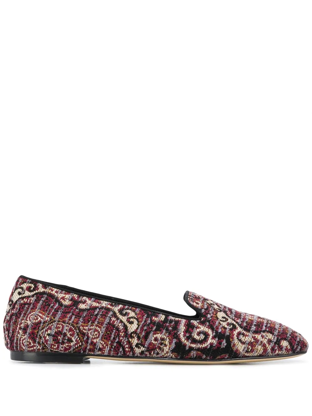 paisley-print flat loafers - 1