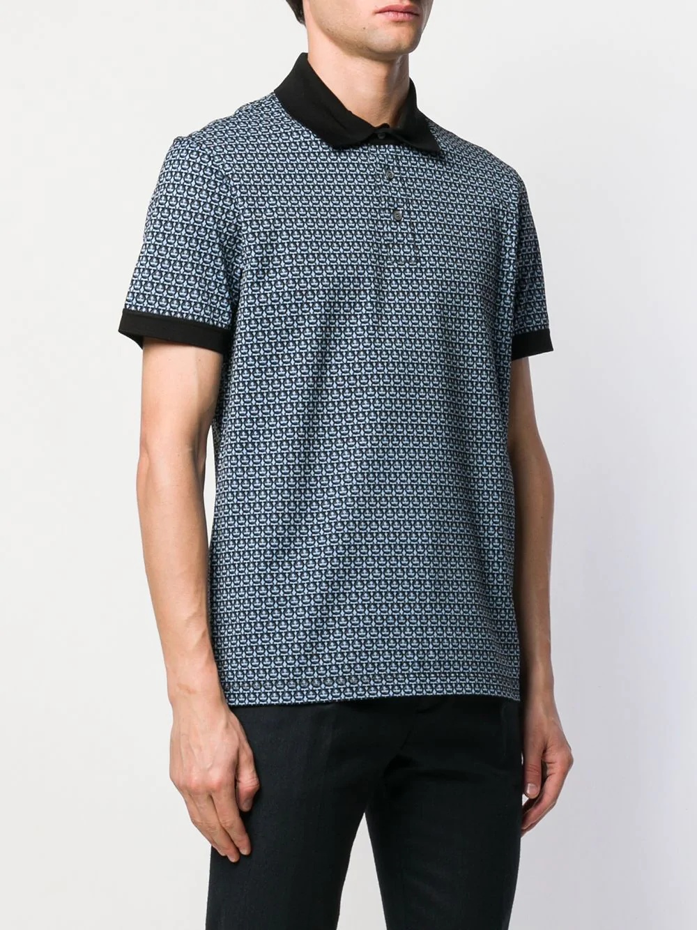 geometric print polo shirt - 3