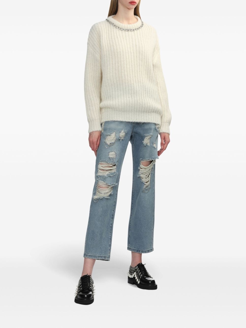 ripped straight jeans - 2