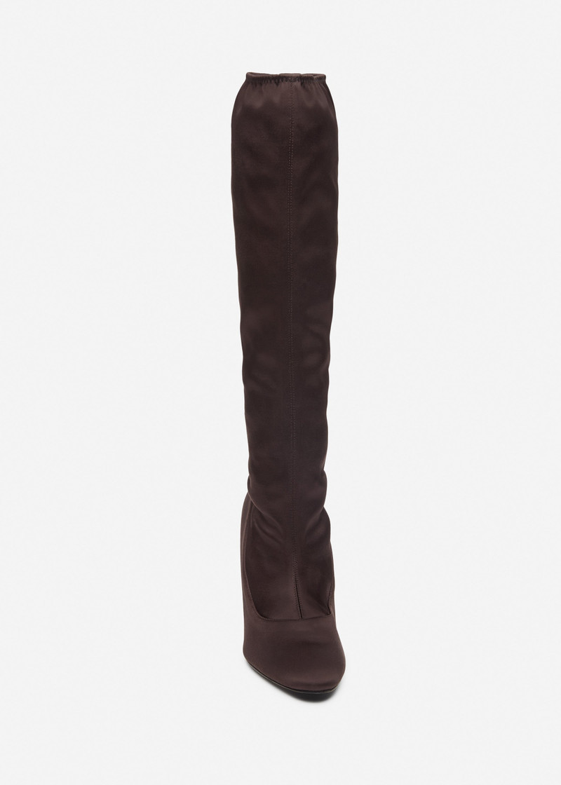 Satin boots in brown 3