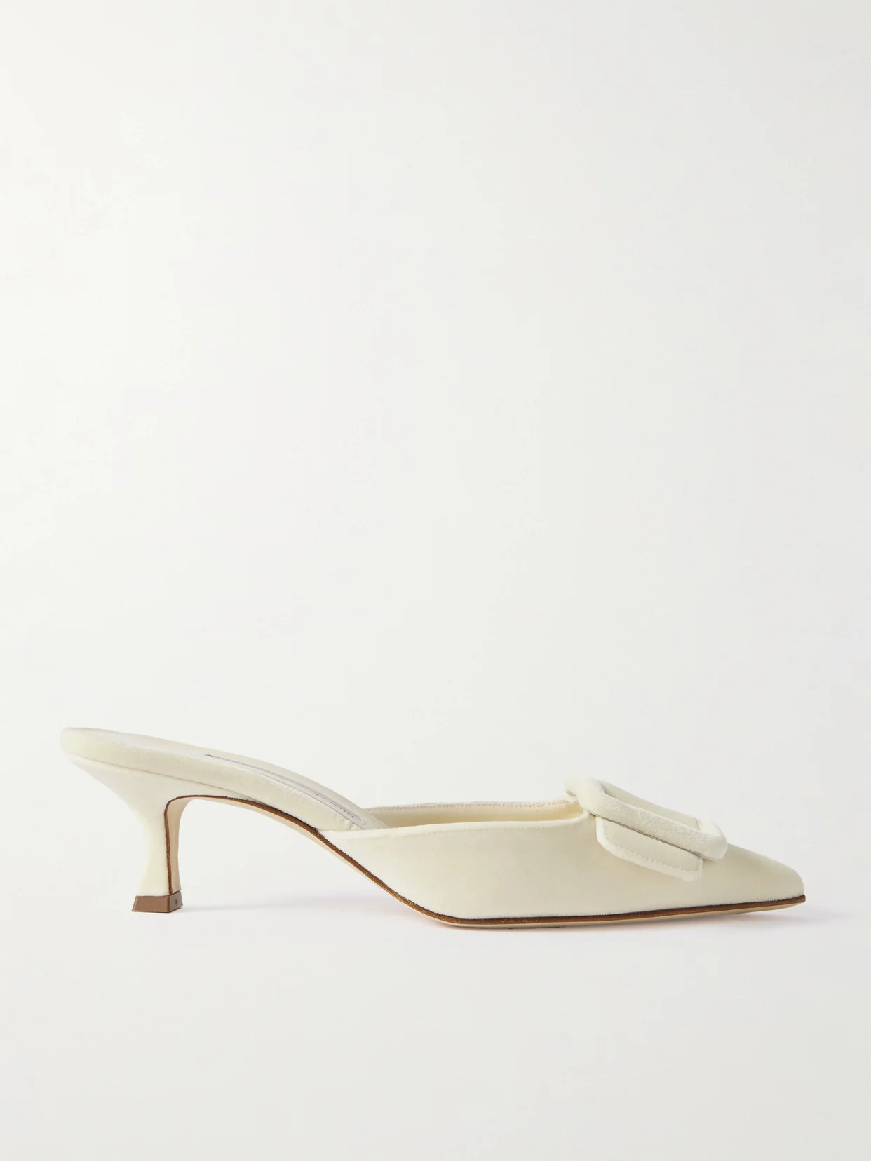 Maysale 50 Buckled Velvet Mules - 1