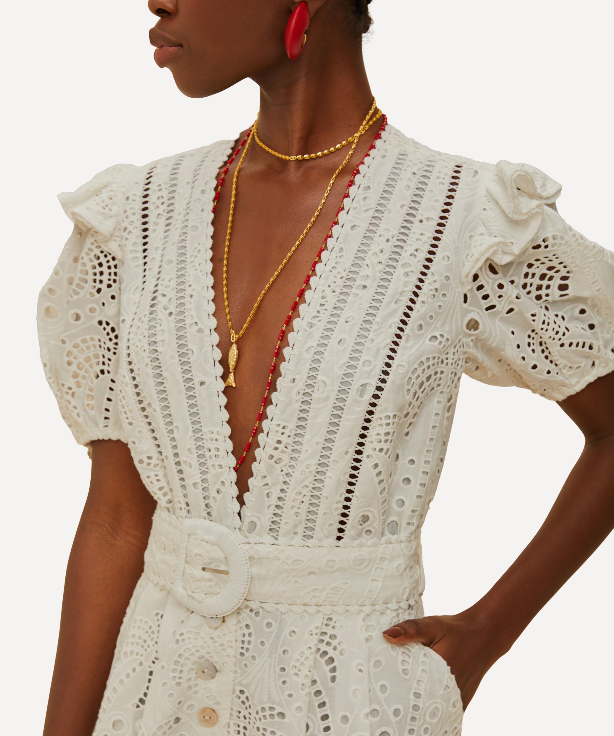 Off-White Palm Tree Eyelet Jumpsuit - 3