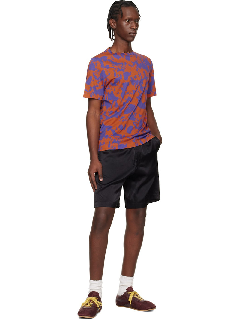 Dries Van Noten Orange & Purple Printed Cotton T-shirt outlook