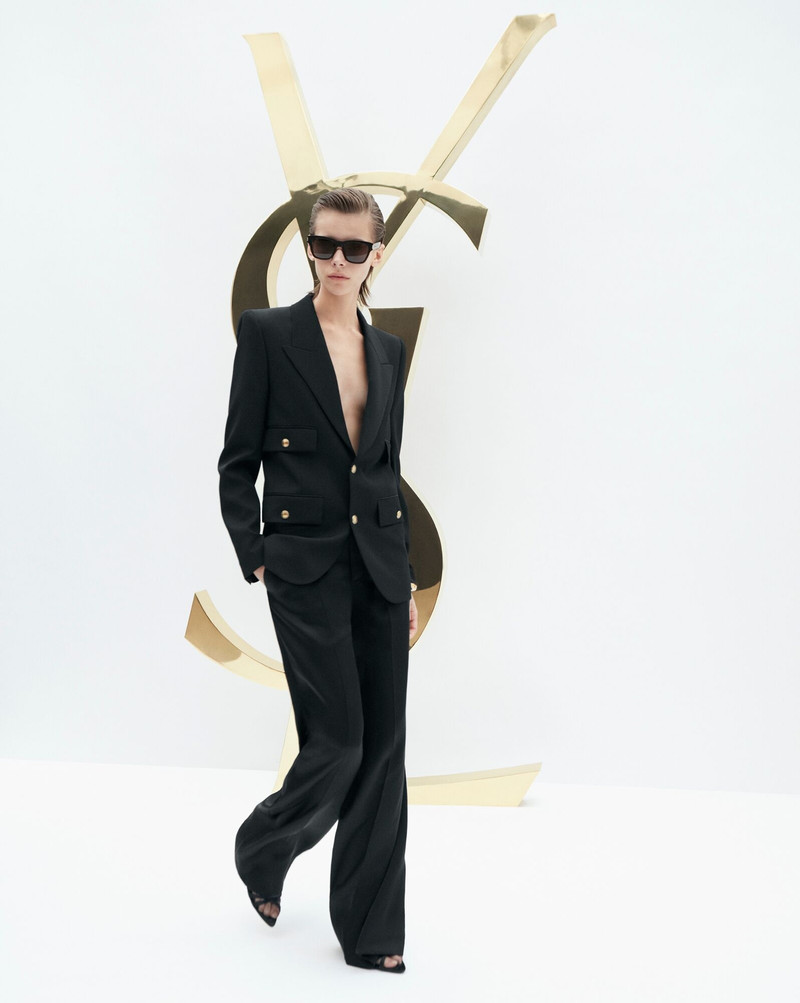 SAINT LAURENT single-breasted jacket in grain de poudre outlook