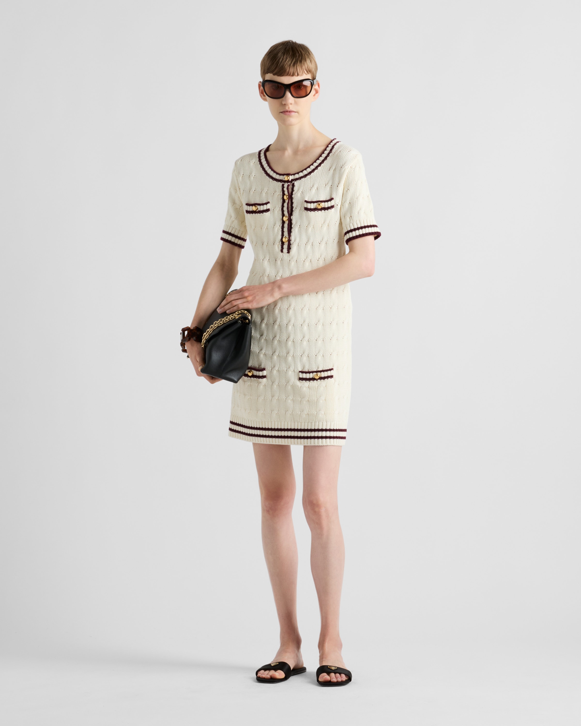 Round neck cotton mini-dress - 2
