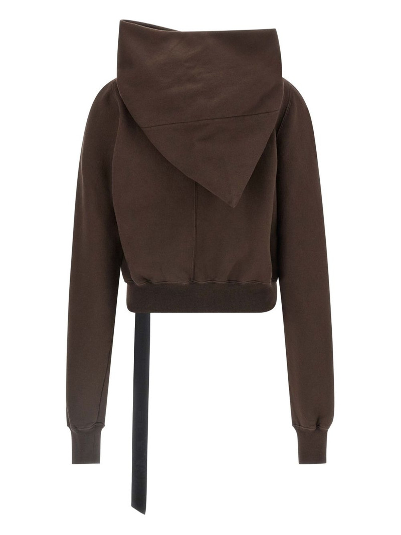 Rick Owens DRKSHDW Mountain asymmetric zip high-neck hoodie outlook