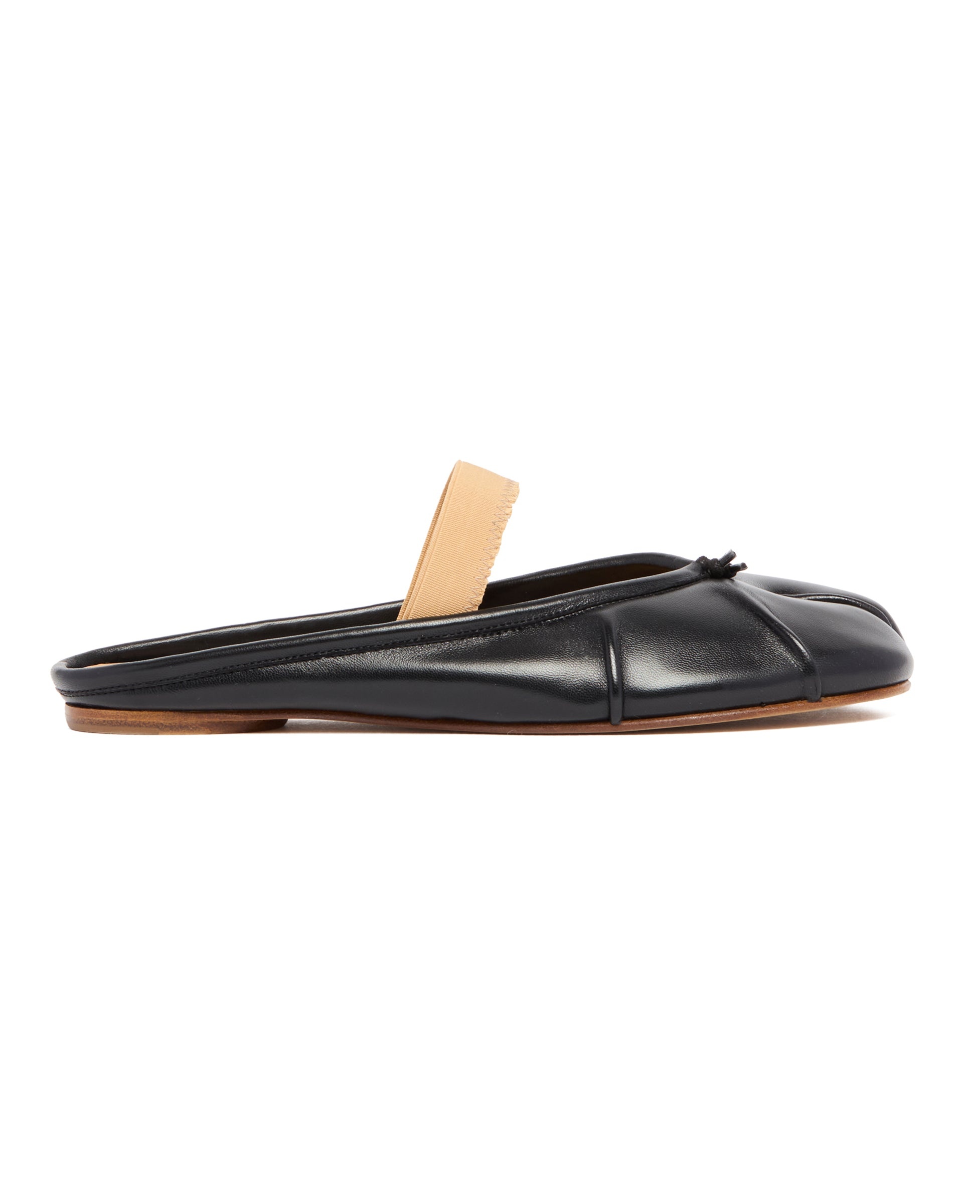 Black Tabi Ballerinas with Elastic Strap - 2