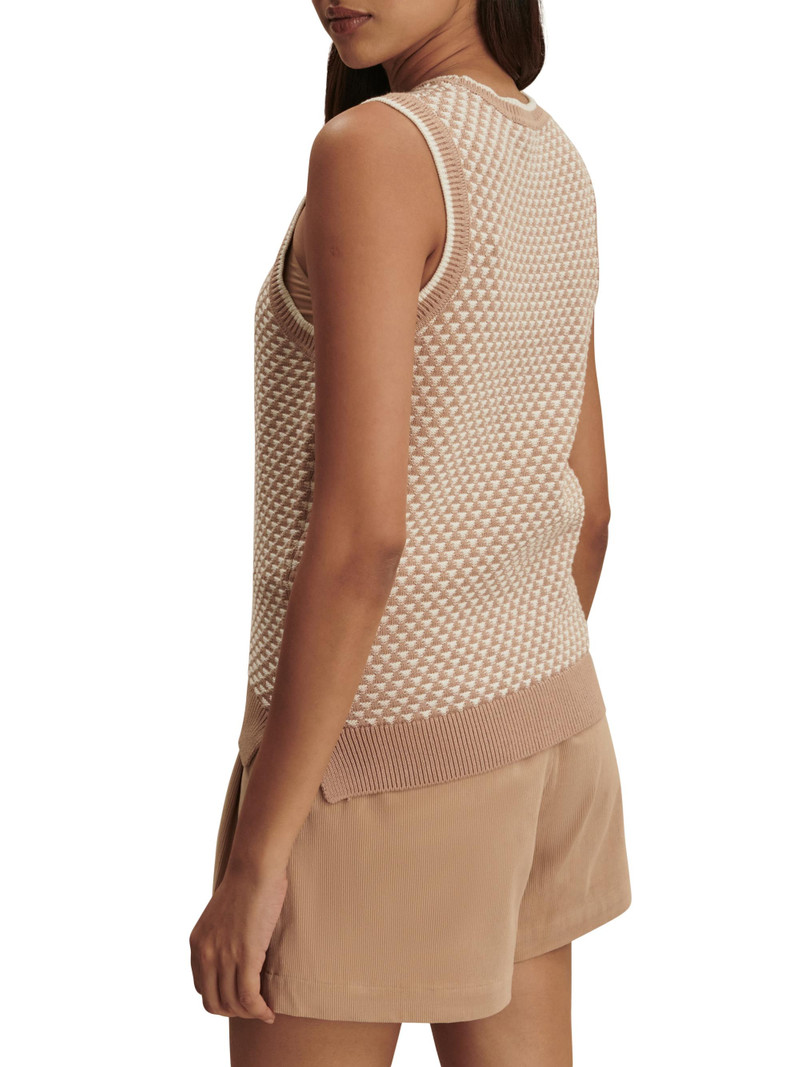 Women's Jenson Stitch Knit Cotton Tank - Light Taupe 5