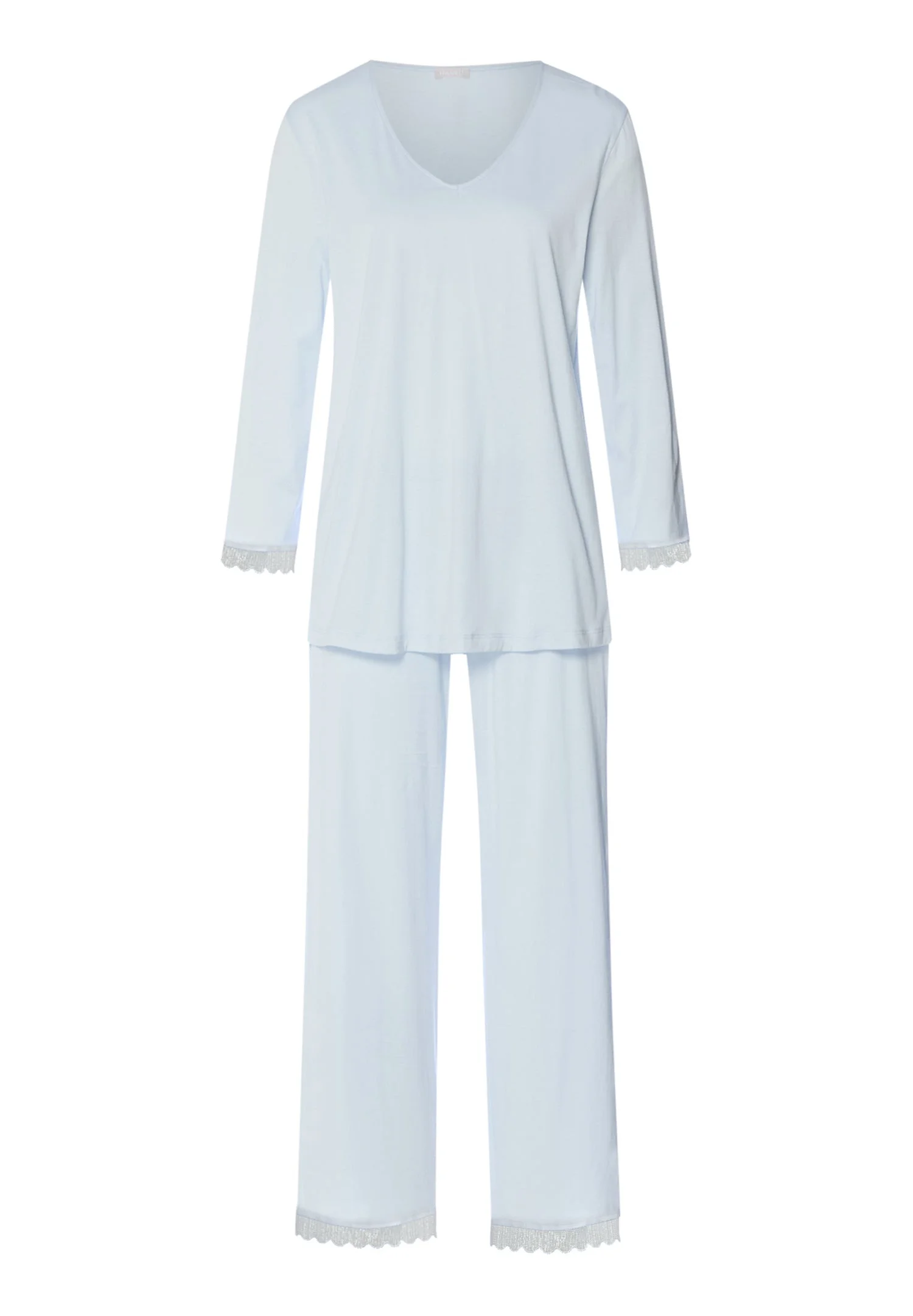 Inaya Scalloped Lace Cotton Pajama Set - 1