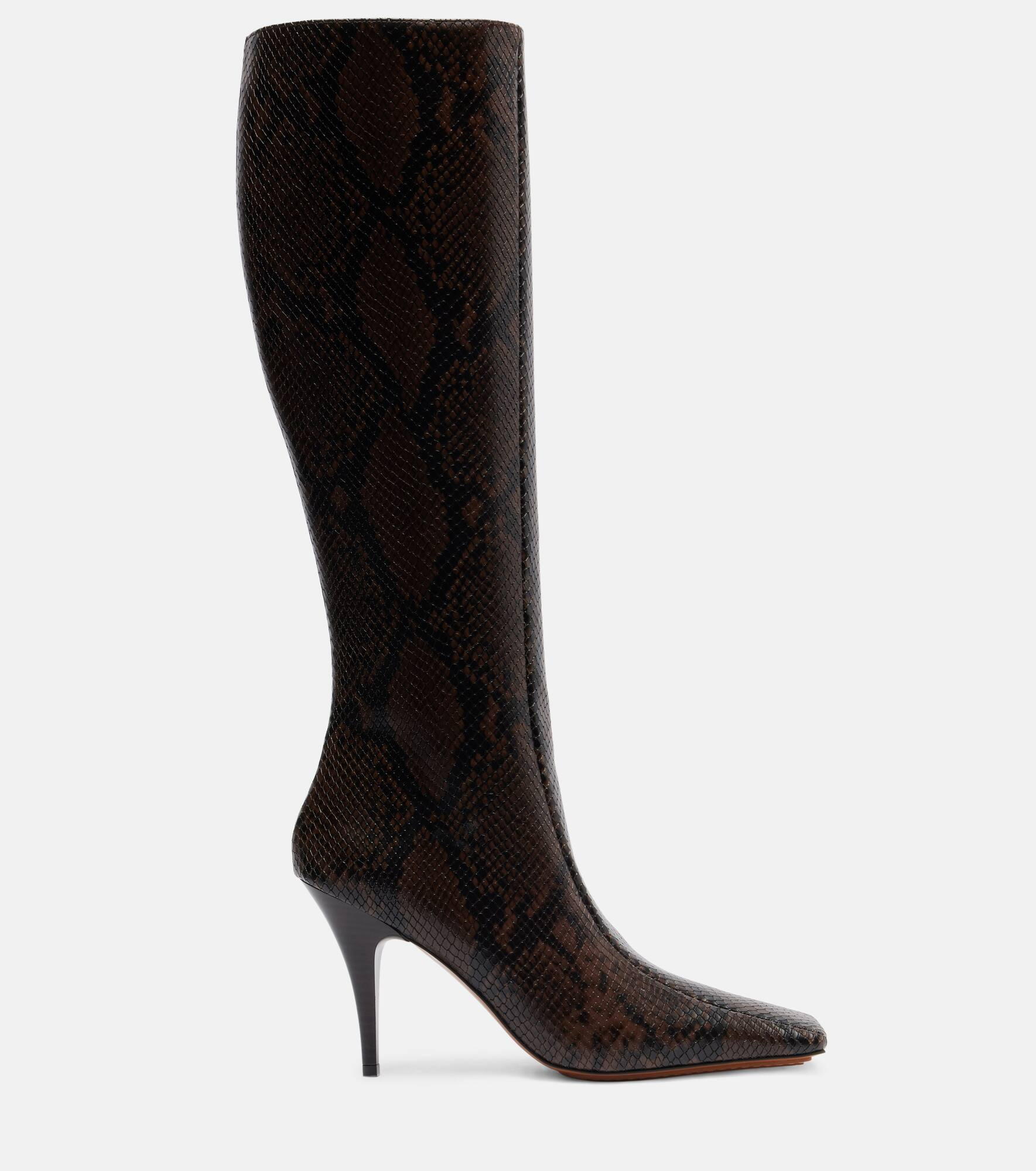 Eve snake-effect knee-high boots - 4
